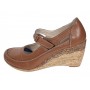Pantofi dama cu platforma din piele naturala maro box P9154MBOX1
