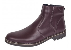 Ghete barbati casual din piele naturala cu fermoar imblanite GKR115VIS