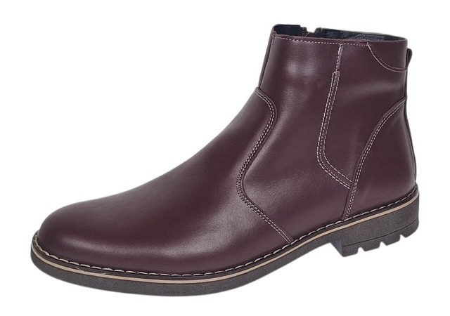 Ghete barbati casual din piele naturala cu fermoar imblanite GKR115VIS
