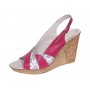 Sandale dama din piele naturala cu platforme de 10cm Roz Floral BVS47IVR