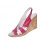 Sandale dama din piele naturala cu platforme de 10cm Roz Floral BVS47IVR
