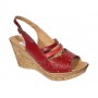 Sandale dama din piele naturala cu platforme de 8.5 cm Rosu BVS46XR