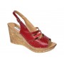 Sandale dama din piele naturala cu platforme de 8.5 cm Rosu BVS46XR