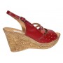 Sandale dama din piele naturala cu platforme de 8.5 cm Rosu BVS46XR