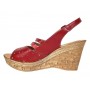 Sandale dama din piele naturala cu platforme de 8.5 cm Rosu BVS46XR