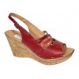 Sandale dama din piele naturala cu platforme de 8.5 cm Rosu BVS46XR