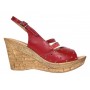 Sandale dama din piele naturala cu platforme de 8.5 cm Rosu BVS46XR