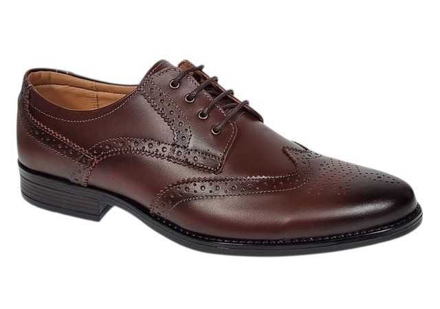 Pantofi barbati Derby Wingtip Brogue din piele naturala GKR826M