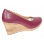 Pantofi dama casual din piele naturala cu platforma de 7 cm MARA GRENA
