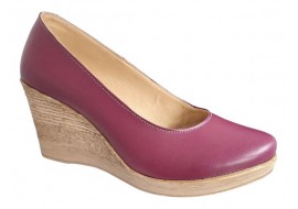 Pantofi dama casual din piele naturala box cu platforma de 7 cm Mara Grena