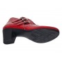 Botine dama rosii din piele naturala Croco cu toc de 5 cm BVS63CRR