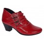 Botine dama rosii din piele naturala Croco cu toc de 5 cm BVS63CRR