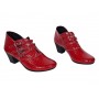 Botine dama rosii din piele naturala Croco cu toc de 5 cm BVS63CRR