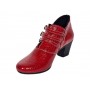 Botine dama rosii din piele naturala Croco cu toc de 5 cm BVS63CRR