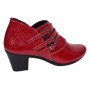 Botine dama rosii din piele naturala Croco cu toc de 5 cm BVS63CRR