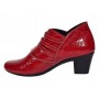 Botine dama rosii din piele naturala Croco cu toc de 5 cm BVS63CRR