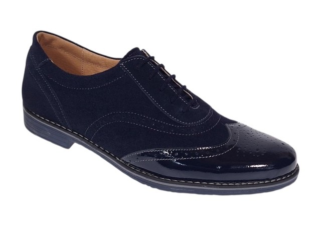 Pantofi barbati eleganti din piele naturala, bleumarin, 870LVBLM