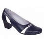 Pantofi dama eleganti piele naturala Mara Bleumarin - Alb P36BLA