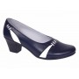 Pantofi dama eleganti piele naturala Mara Bleumarin - Alb P36BLA