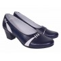 Pantofi dama eleganti piele naturala Mara Bleumarin - Alb P36BLA