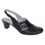 Sandale dama din piele naturala box si croco lac Negru cu bareta BVS33CRN
