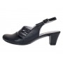 Sandale dama din piele naturala box si croco lac Negru cu bareta BVS33CRN