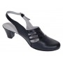 Sandale dama din piele naturala box si croco lac Negru cu bareta BVS33CRN