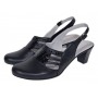Sandale dama din piele naturala box si croco lac Negru cu bareta BVS33CRN