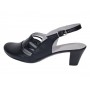 Sandale dama din piele naturala box si croco lac Negru cu bareta BVS33CRN
