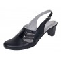 Sandale dama din piele naturala box si croco lac Negru cu bareta BVS33CRN
