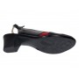 Pantofi eleganți de damă, tip slingback, cu toc gros stabil și design modern în combinație negru-roșu. Ideali pentru ținute office sau casual.