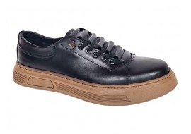 Oferta Marimea 40 Pantofi barbati casual din piele naturala Negru Gold LGKR124N