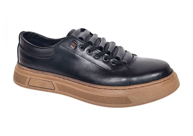 Pantofi barbati casual din piele naturala Negru Gold GKR124N