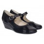 Pantofi dama negri din piele naturala, tip Mary Jane cu platforma wedge si bareta – eleganti si foarte comozi P13NN