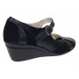 Pantofi dama negri din piele naturala, tip Mary Jane cu platforma wedge si bareta – eleganti si foarte comozi P13NN