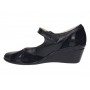 Pantofi dama negri din piele naturala, tip Mary Jane cu platforma wedge si bareta – eleganti si foarte comozi P13NN