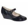 Pantofi dama negri din piele naturala, tip Mary Jane cu platforma wedge si bareta – eleganti si foarte comozi P13NN