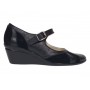 Pantofi dama negri din piele naturala, tip Mary Jane cu platforma wedge si bareta – eleganti si foarte comozi P13NN