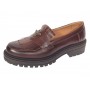 pantofi dama maro cognac piele naturala talpa groasa accesoriu albina