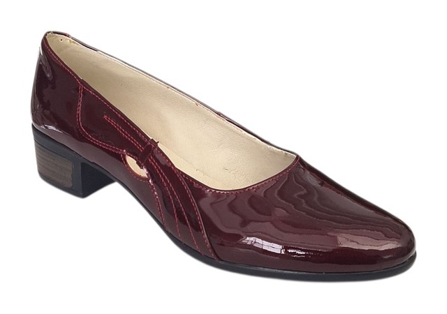 Pantofi dama din piele naturala Croco Lac Bordeaux - MVSP1CRV