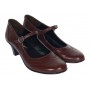 Pantofi dama eleganti din piele naturala, toc 5 cm si bareta P104MARO