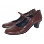 Pantofi dama eleganti din piele naturala, toc 5 cm si bareta P104MARO