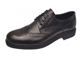 Pantofi barbati eleganti negri din piele naturala tip brogue – design clasic office - GK756N