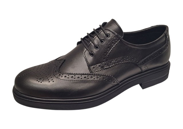 pantofi barbati eleganti negri piele naturala brogue office