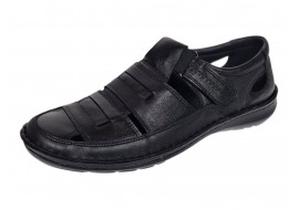 Sandale barbati casual din piele naturala - Model Negru A280N