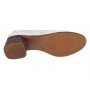 Pantofi damă casual eleganți albi din piele naturală, cu perforații și toc comod