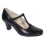 Pantofi dama eleganti din piele naturala cu bareta si varf lac - LP50N