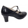 Pantofi dama eleganti din piele naturala cu bareta si varf lac - LP50N