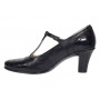 Pantofi dama eleganti din piele naturala cu bareta si varf lac - LP50N