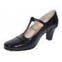 Pantofi dama eleganti din piele naturala cu bareta si varf lac - LP50N